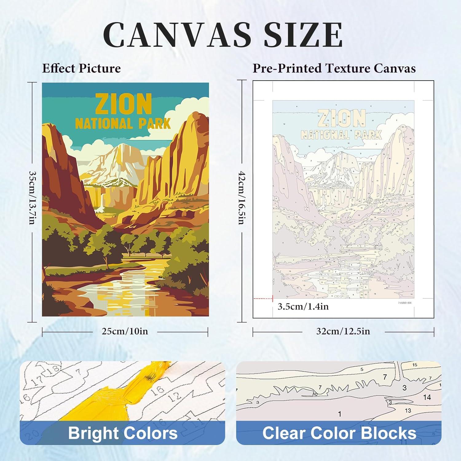 Kit de Pintura por Números GEEHEIY Adultos 6 Paquetes 25.4x35.6 cm