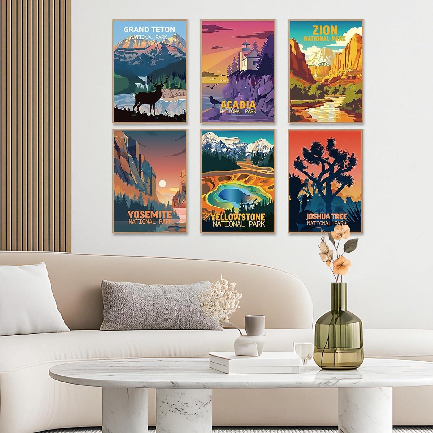 Kit de Pintura por Números GEEHEIY Adultos 6 Paquetes 25.4x35.6 cm