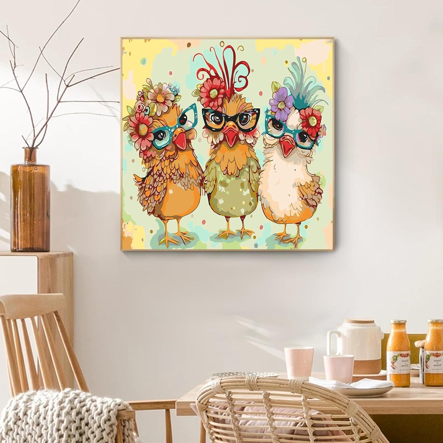 Kit de Pintura por Números MRPWNLE Pollo 40x40cm para Adultos