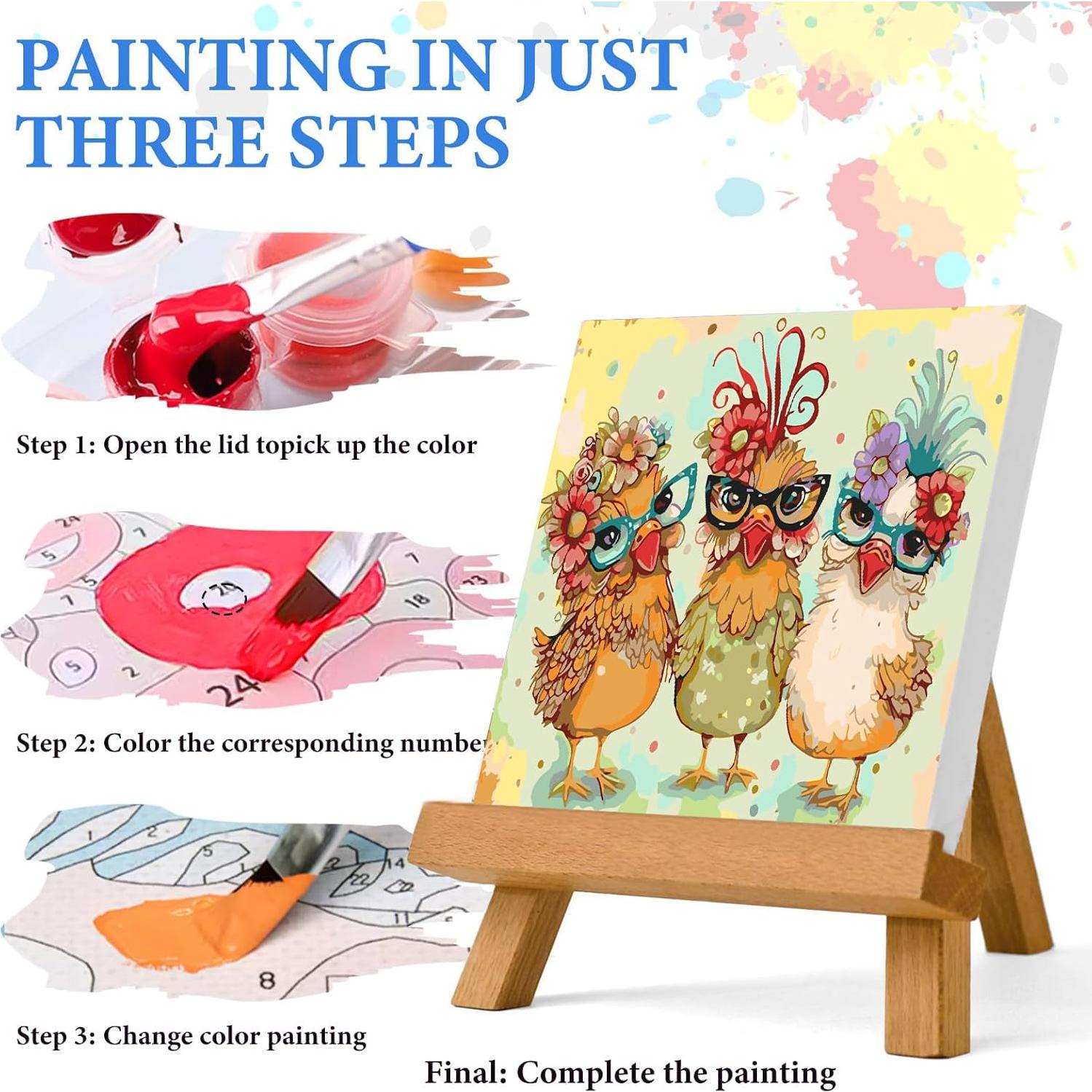 Kit de Pintura por Números MRPWNLE Pollo 40x40cm para Adultos