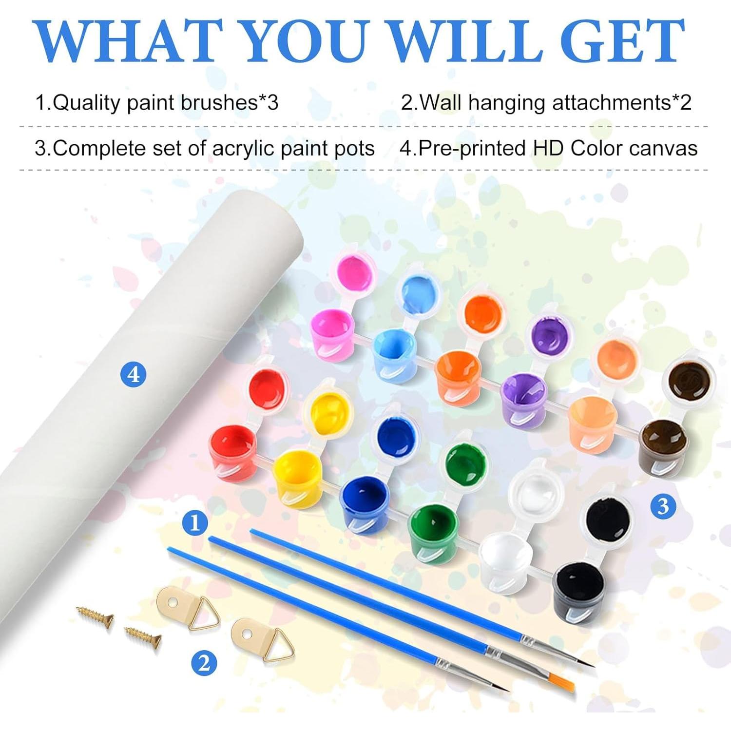 Kit de Pintura por Números MRPWNLE Pollo 40x40cm para Adultos