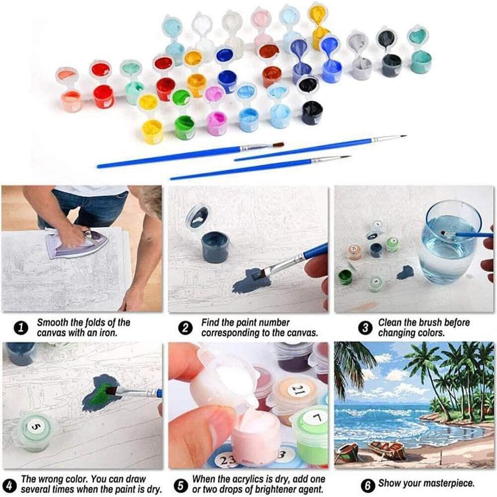 Kit de Pintura por Números uuxsretaio 40x50 cm Acrílica