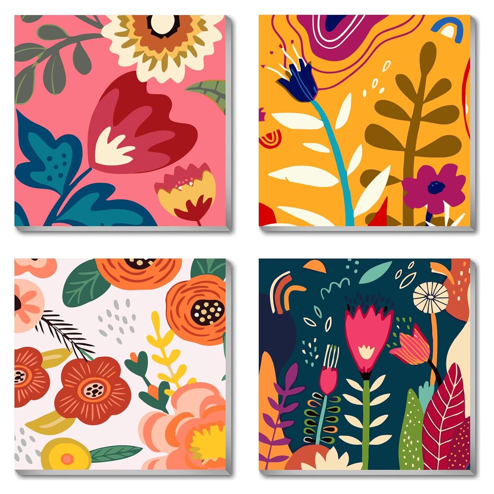 Kit de Pintura por Números Eimivrc Floral 20x20 cm para Adultos