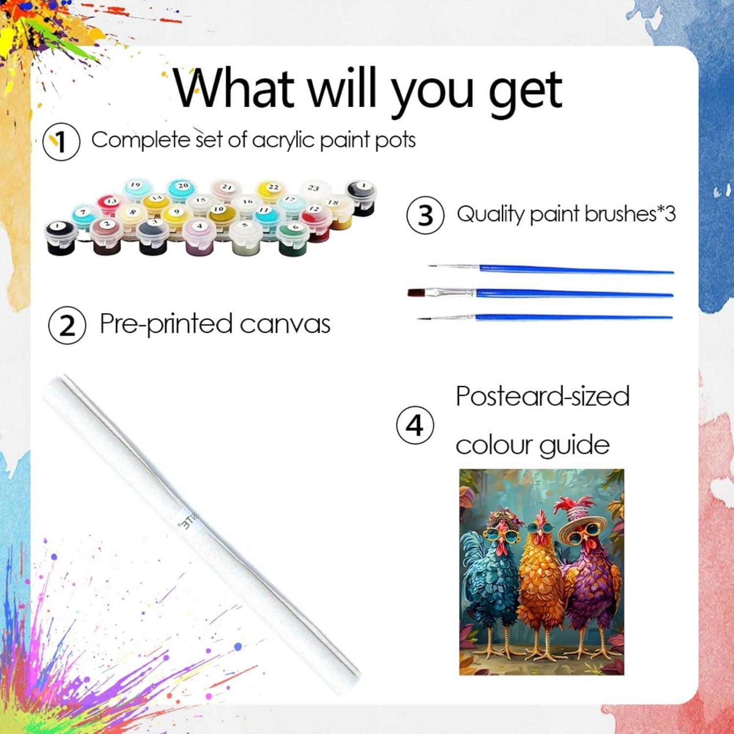 Kit de Pintura por Números Hestarcul 40x50 cm Pollo Adultos