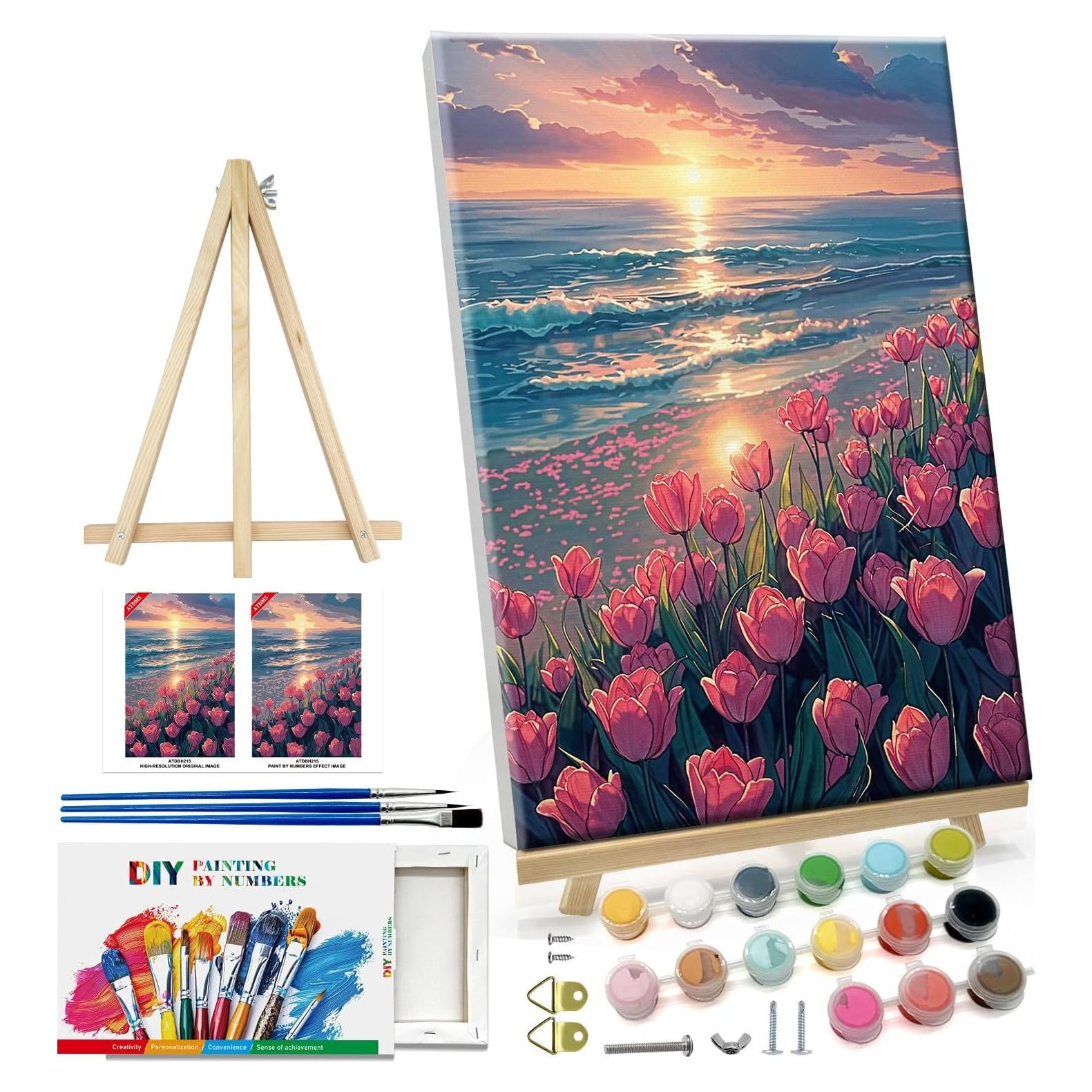 Kit de Pintura por Números ATDMS Tulipanes 30x20 cm