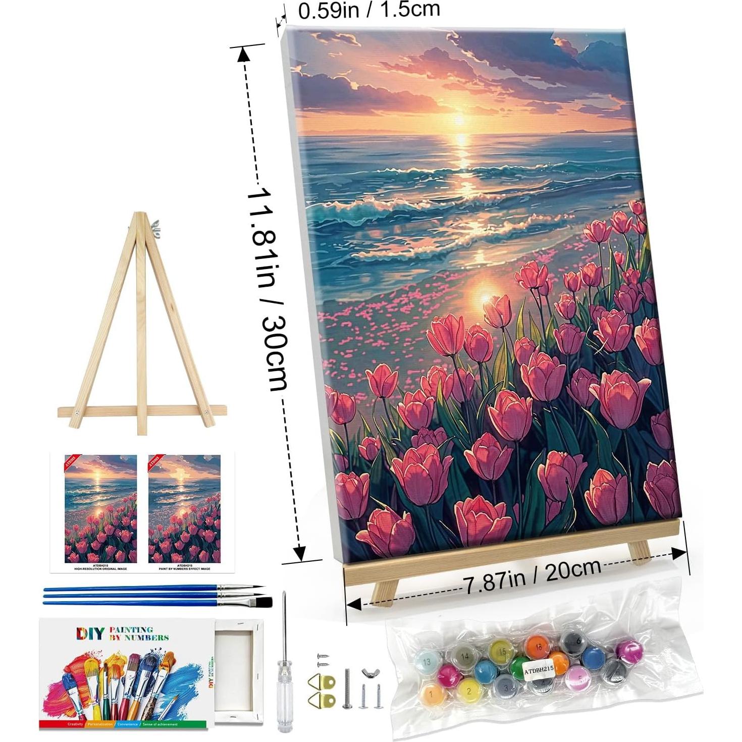 Kit de Pintura por Números ATDMS Tulipanes 30x20 cm