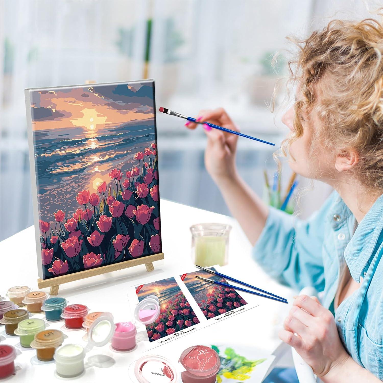 Kit de Pintura por Números ATDMS Tulipanes 30x20 cm