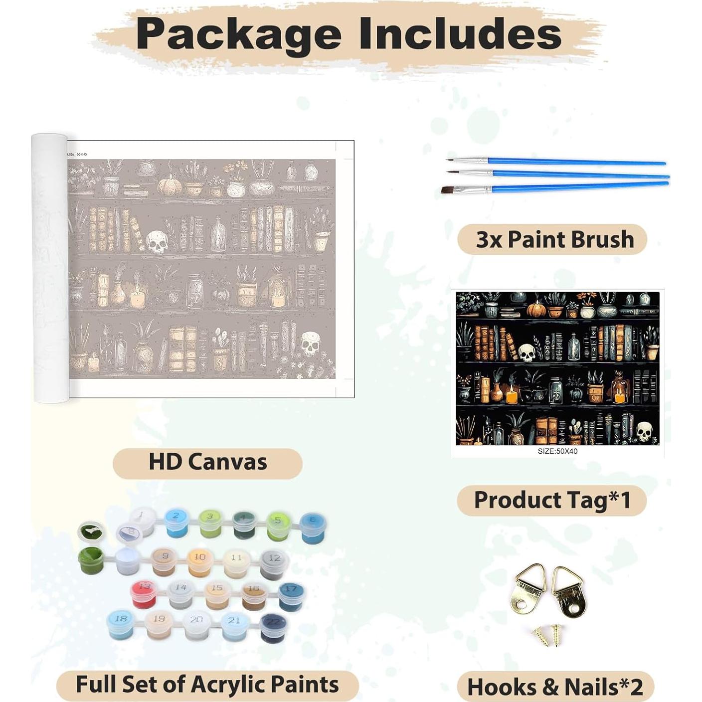 Kit de Pintura por Números EOBROMD Halloween 50x40cm