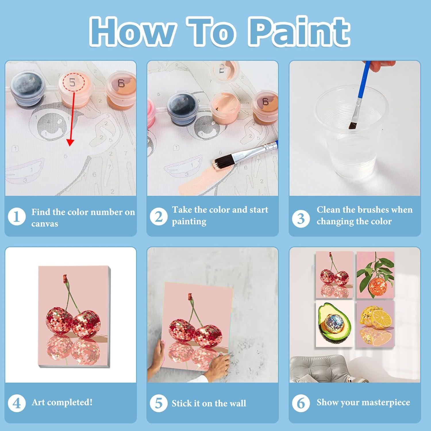 Kit de Pintura por Números hkejoi Disco 20x30 cm para Adultos