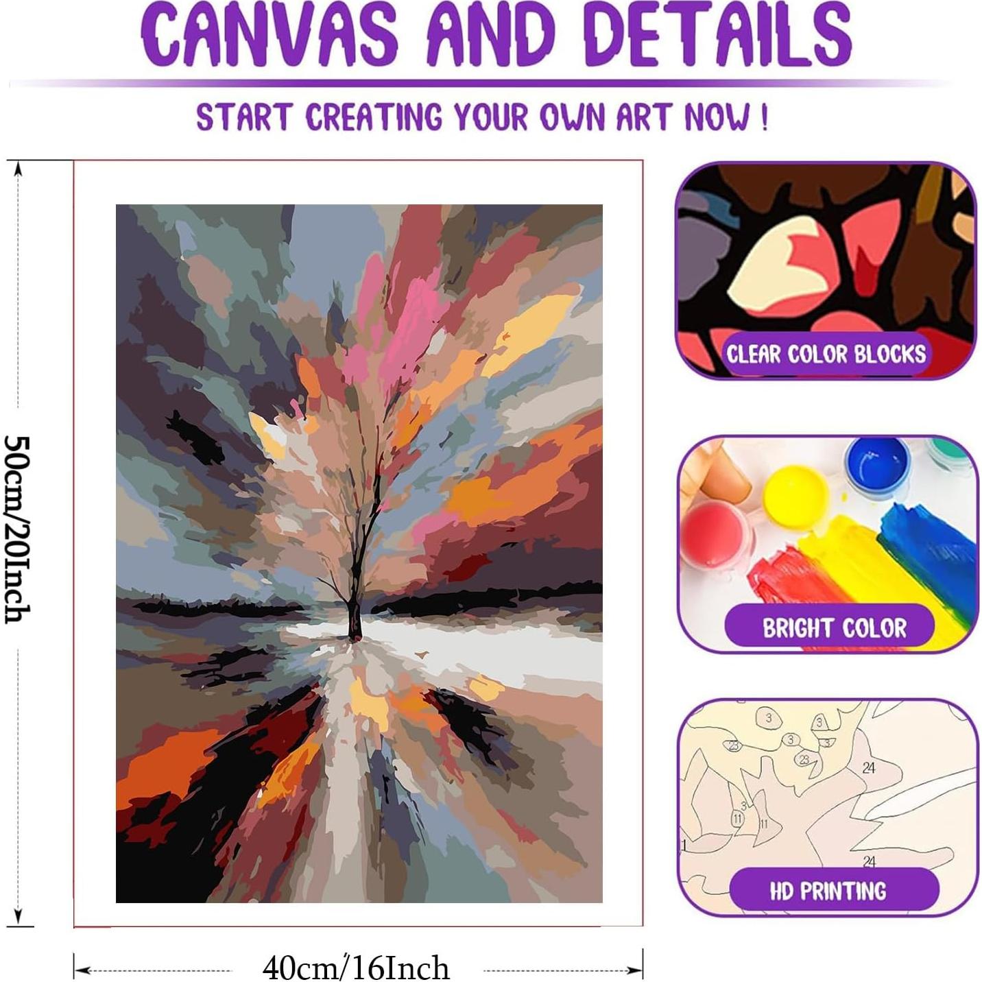 Kit de Pintar por Números stnckic - Árbol de la Vida 40x50 cm