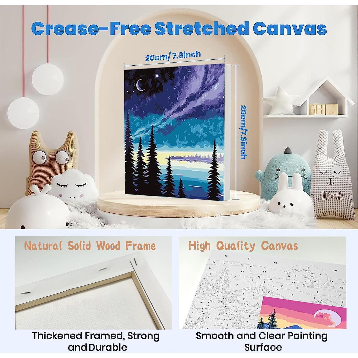 Kit de Pintura por Números Genérico 4 Lienzos 20x20 cm