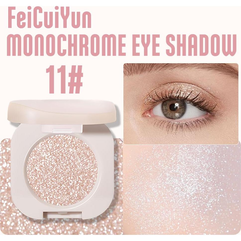 Paleta de Sombra de Ojos FeiCuiYun Brillo Perla Blanco 11 Tonos