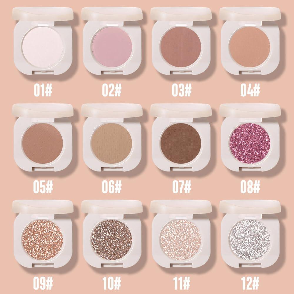 Paleta de Sombra de Ojos FeiCuiYun Brillo Perla Blanco 11 Tonos