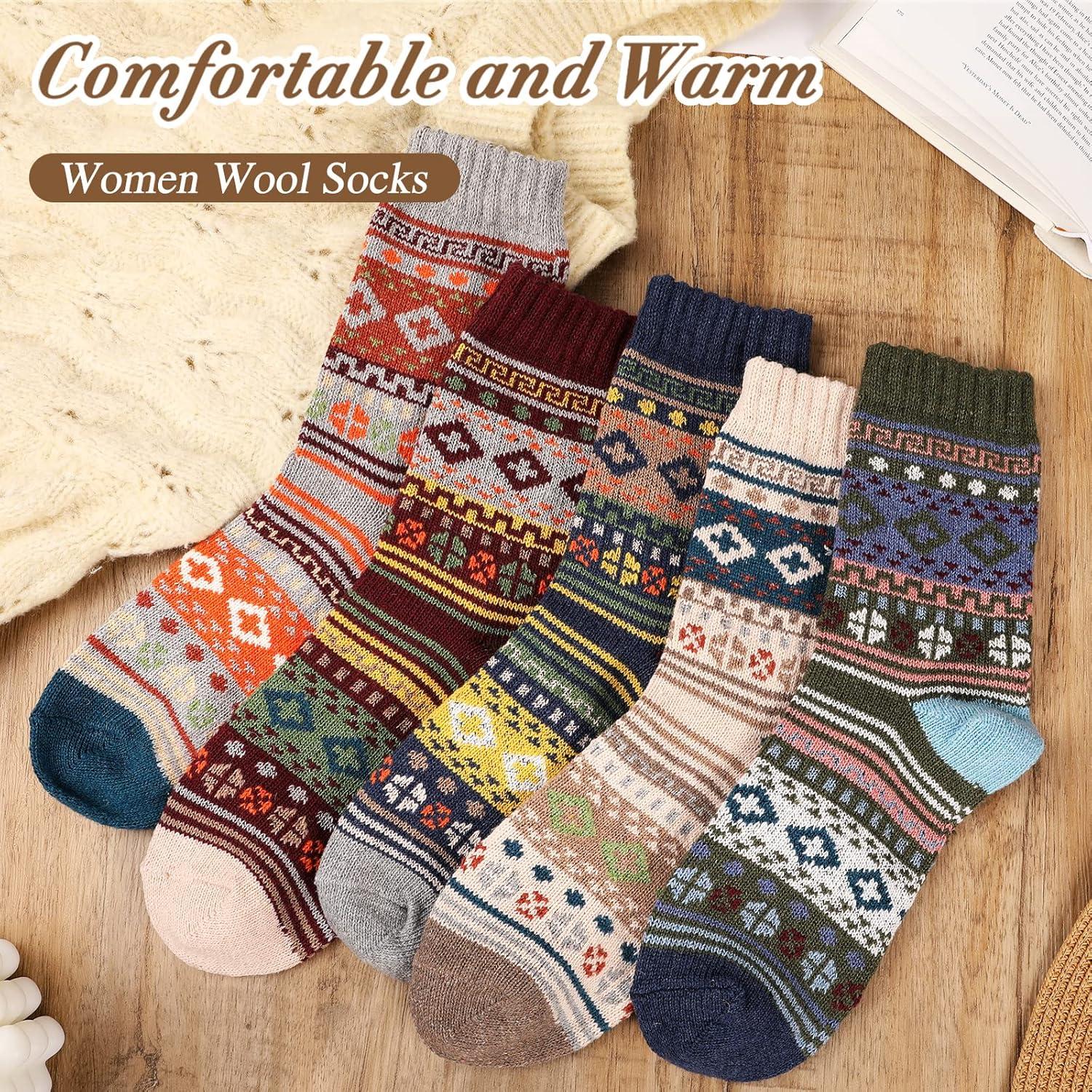 5 Pares de Calcetines de Lana para Mujeres - Talla 36-40