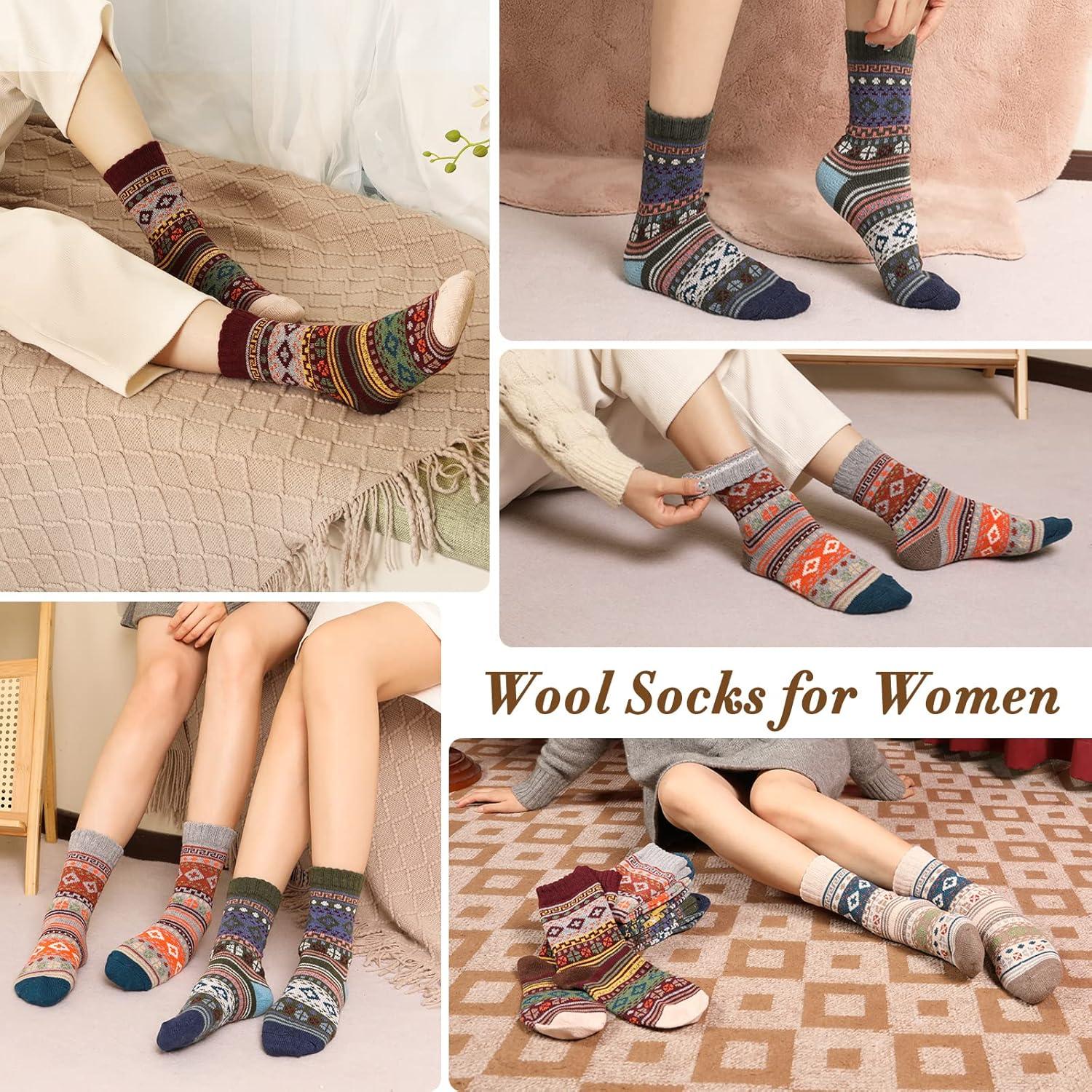 5 Pares de Calcetines de Lana para Mujeres - Talla 36-40