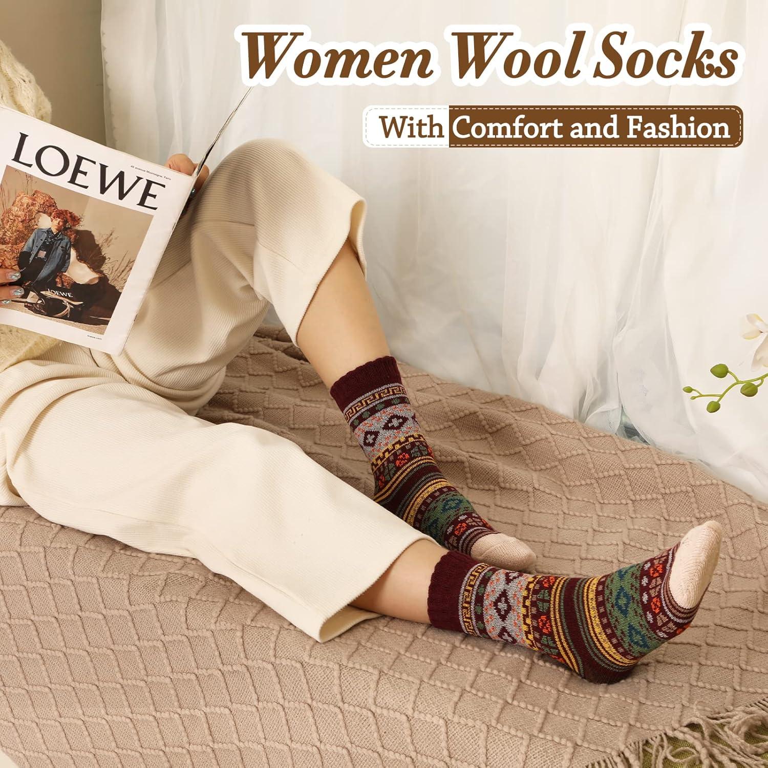 5 Pares de Calcetines de Lana para Mujeres - Talla 36-40