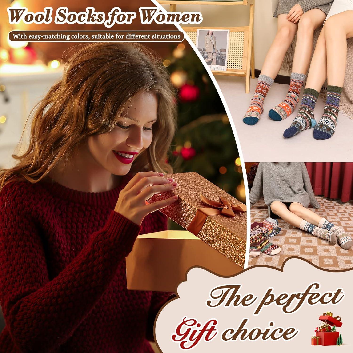 5 Pares de Calcetines de Lana para Mujeres - Talla 36-40