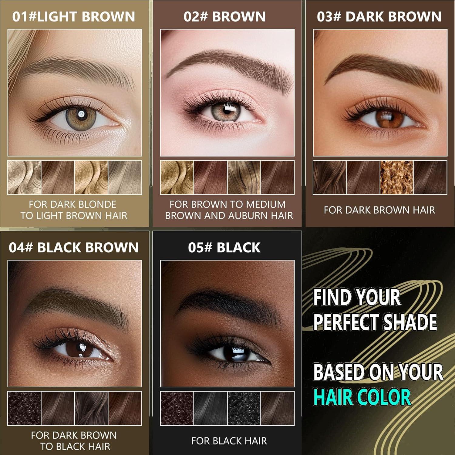 Lápiz y Gel de Cejas 2 en 1 Yulinlon Marrón Oscuro