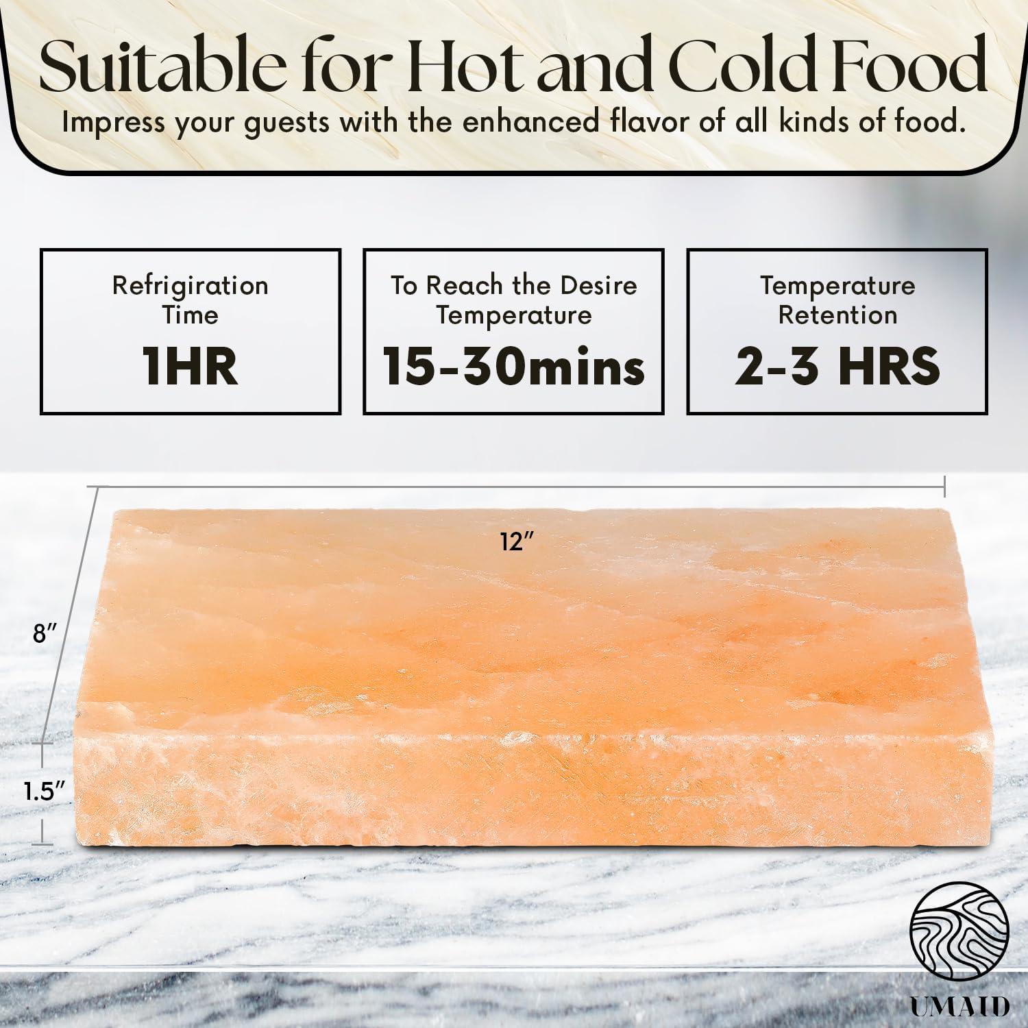 Placa de Cocción de Sal del Himalaya UMAID 30.5x20.3cm con Soporte