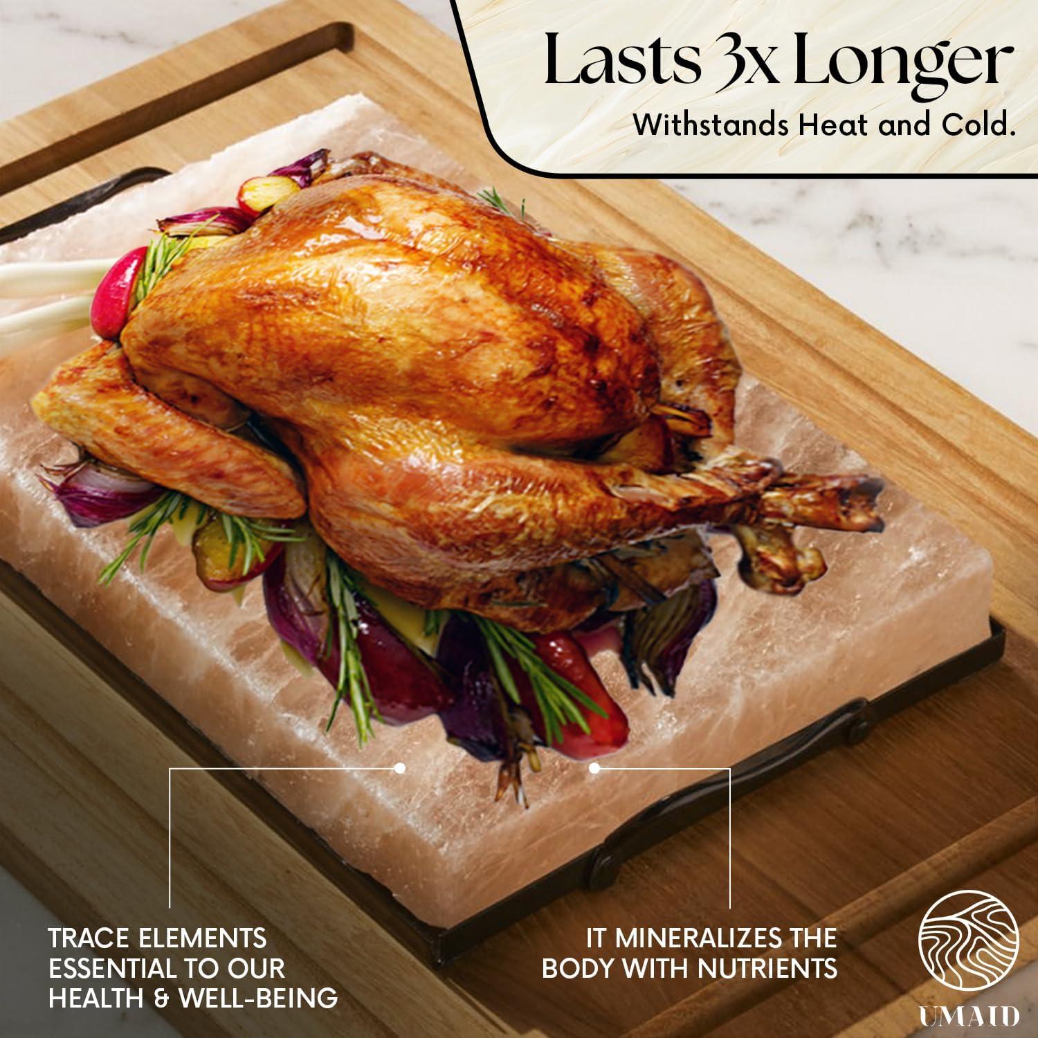 Placa de Cocción de Sal del Himalaya UMAID 30.5x20.3cm con Soporte