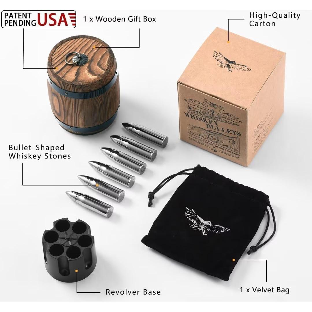 Set de Piedras de Whisky PONPUR - 6 Piezas Acero Inoxidable