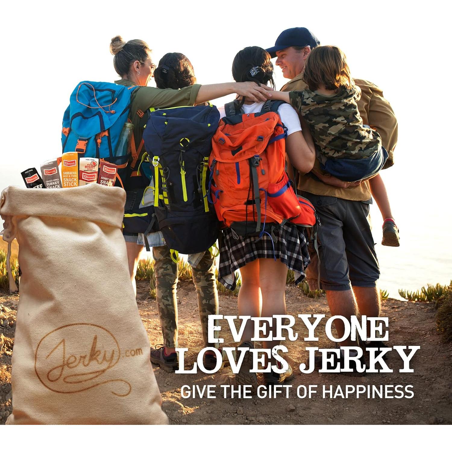 Canasta de Regalo Jerky.com para Hombres - 26 Piezas de Snacks Altos en Proteínas