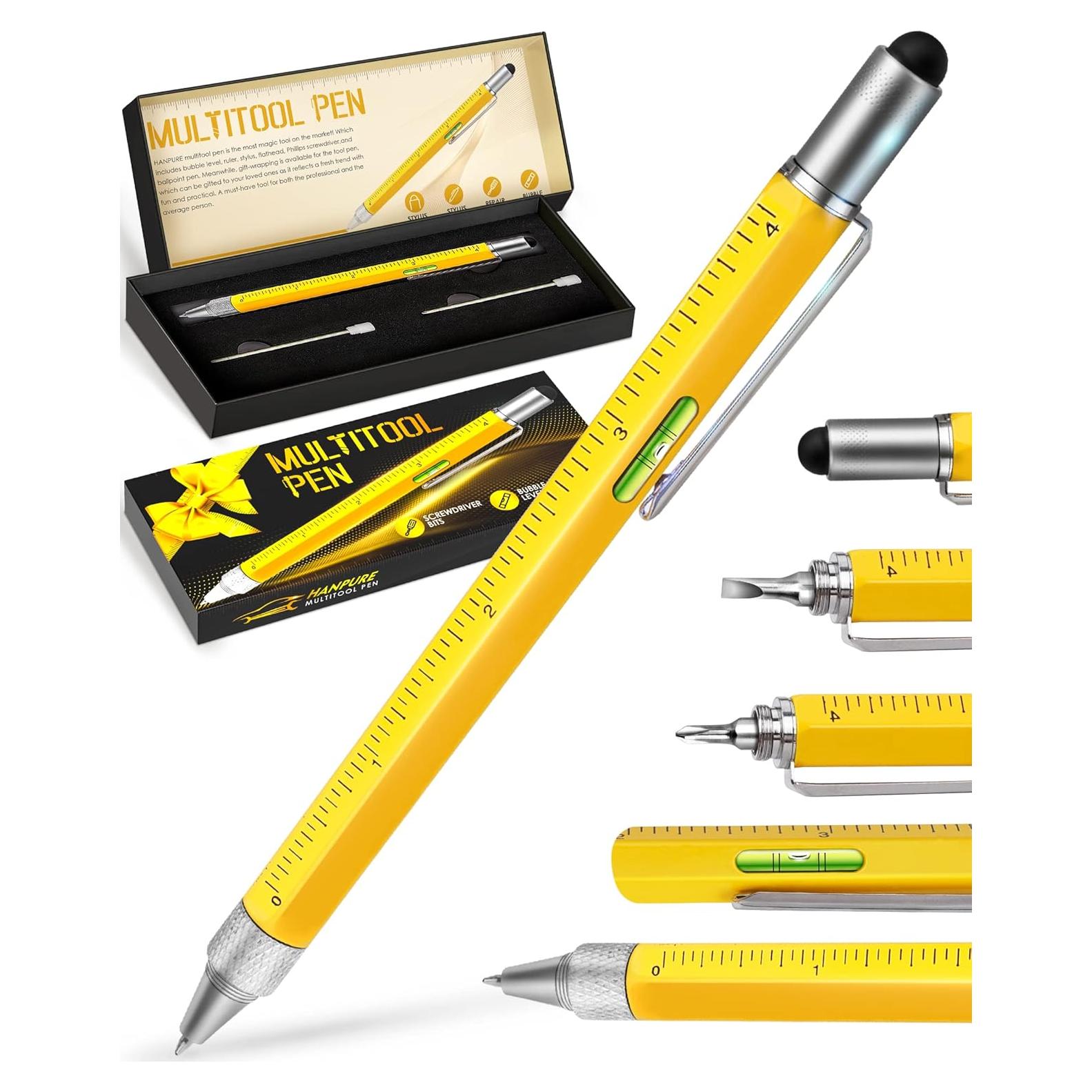 Bolígrafo Multiherramienta HANPURE 6 en 1 Amarillo - Regalo Ideal