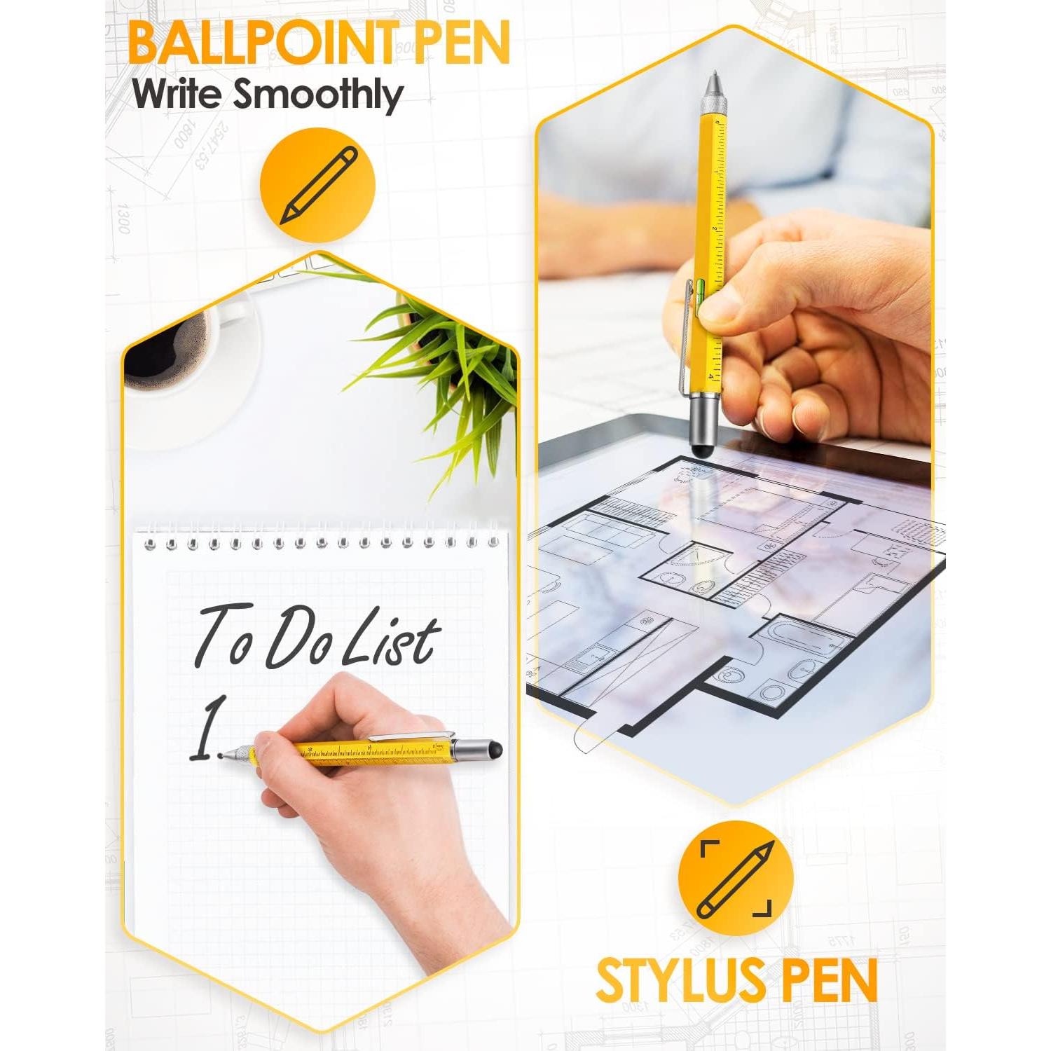 Bolígrafo Multiherramienta HANPURE 6 en 1 Amarillo - Regalo Ideal