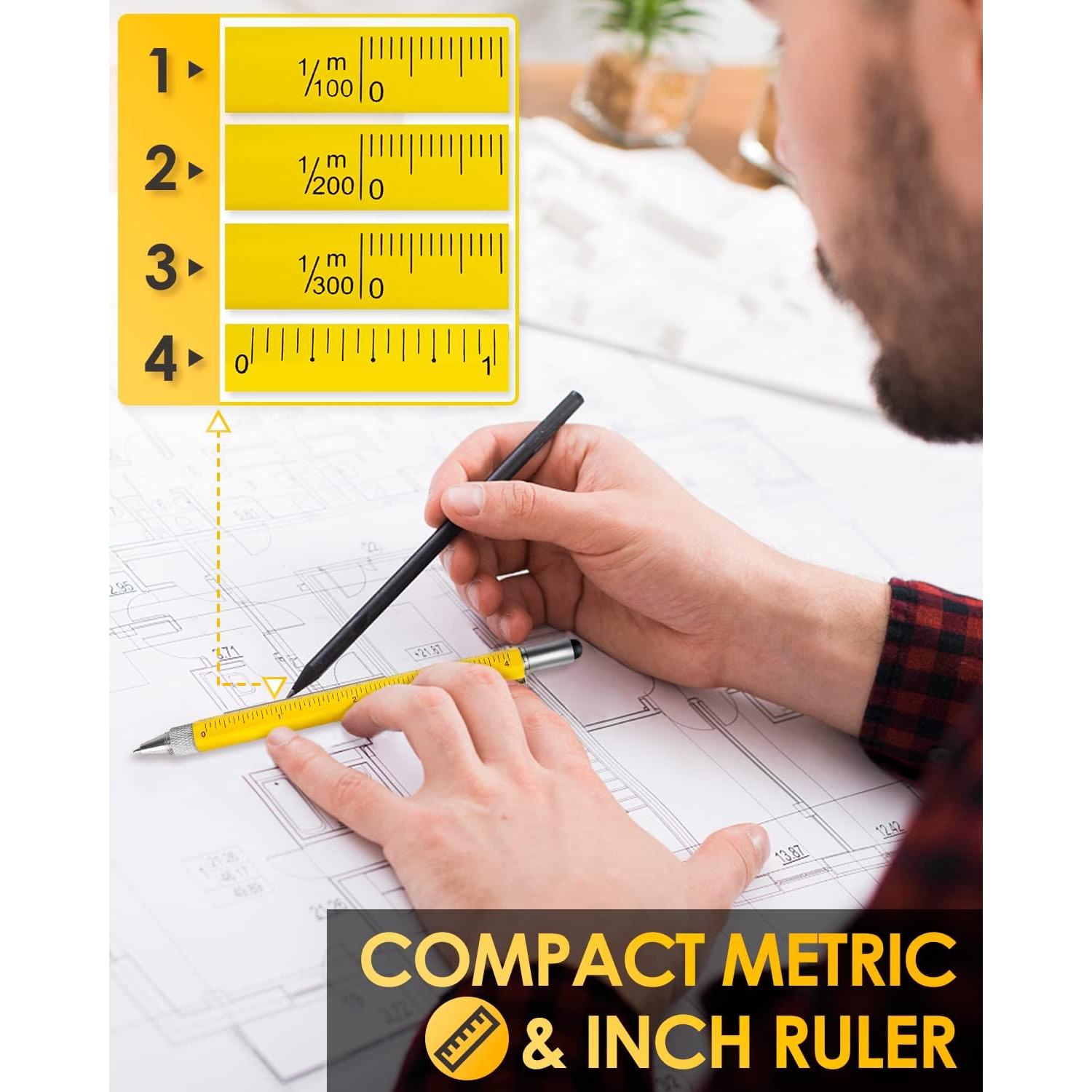 Bolígrafo Multiherramienta HANPURE 6 en 1 Amarillo - Regalo Ideal