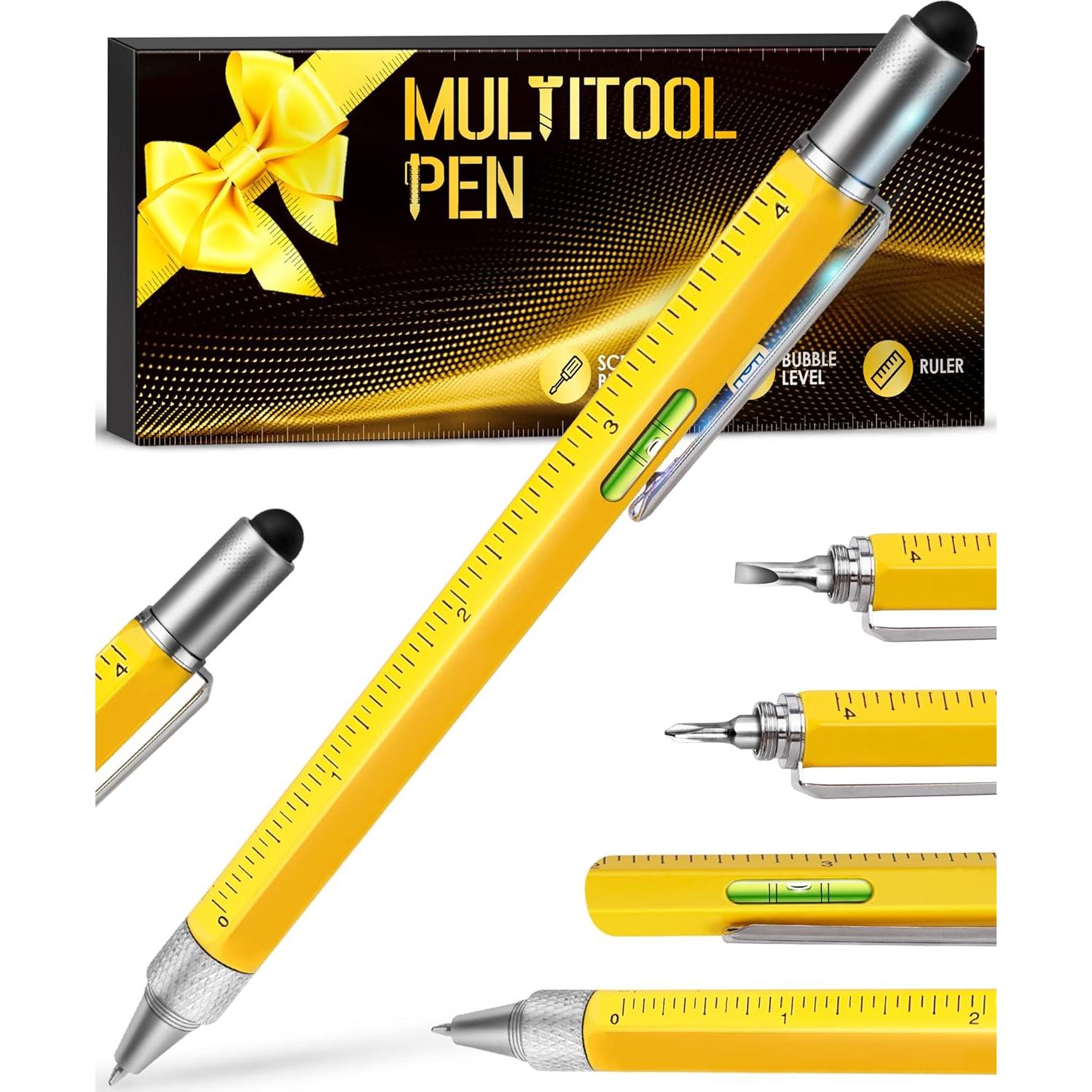 Bolígrafo Multiherramienta HANPURE 6 en 1 Amarillo - Regalo Ideal