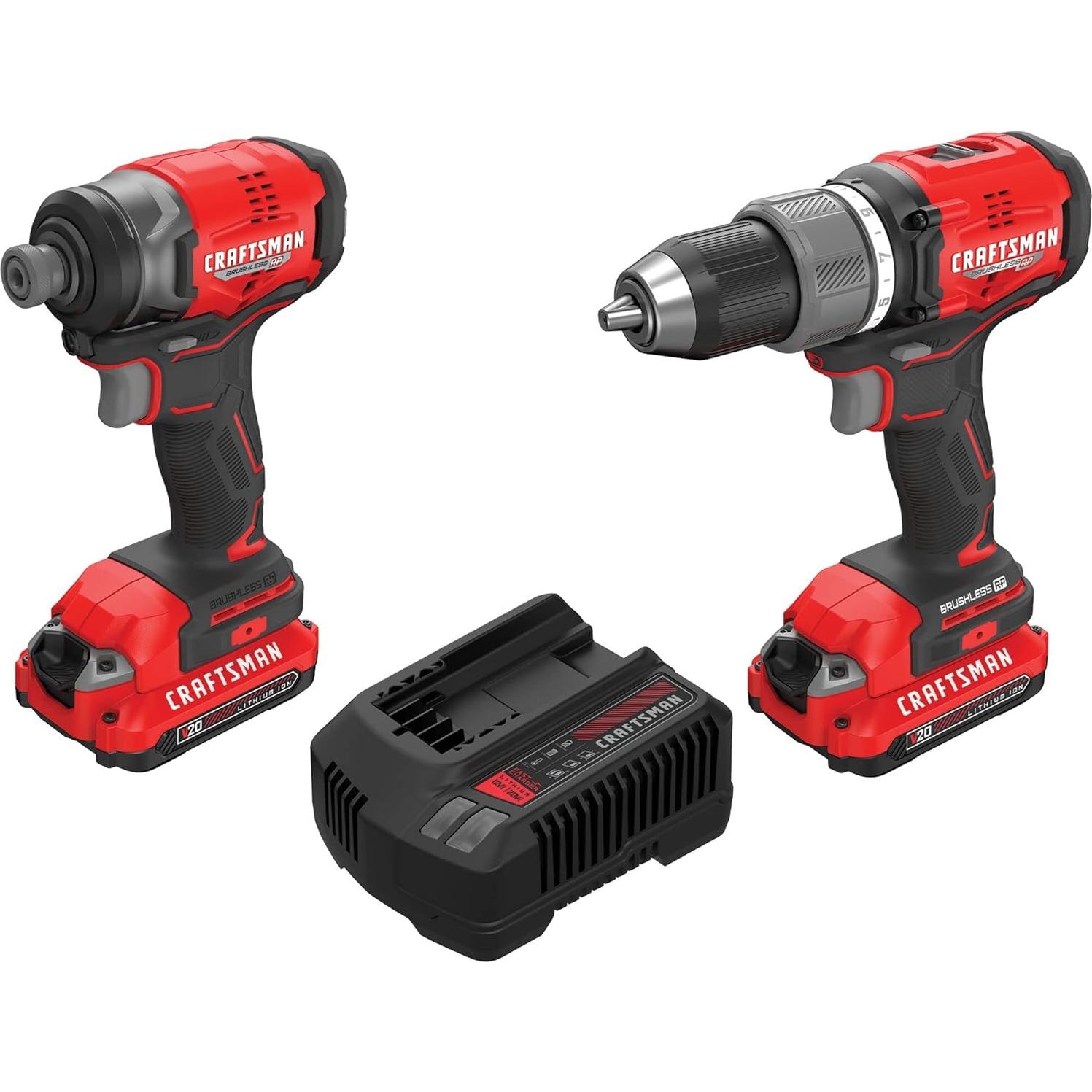 Taladro y Destornillador Inalámbrico CRAFTSMAN V20 Kit 2 Herramientas