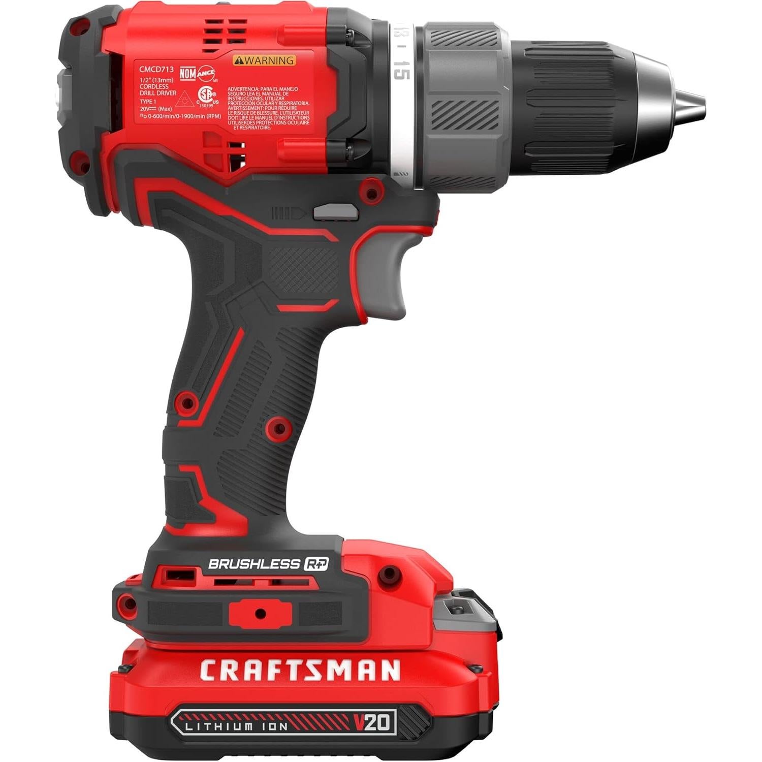 Taladro Atornillador Inalámbrico CRAFTSMAN V20 1/2" 340W