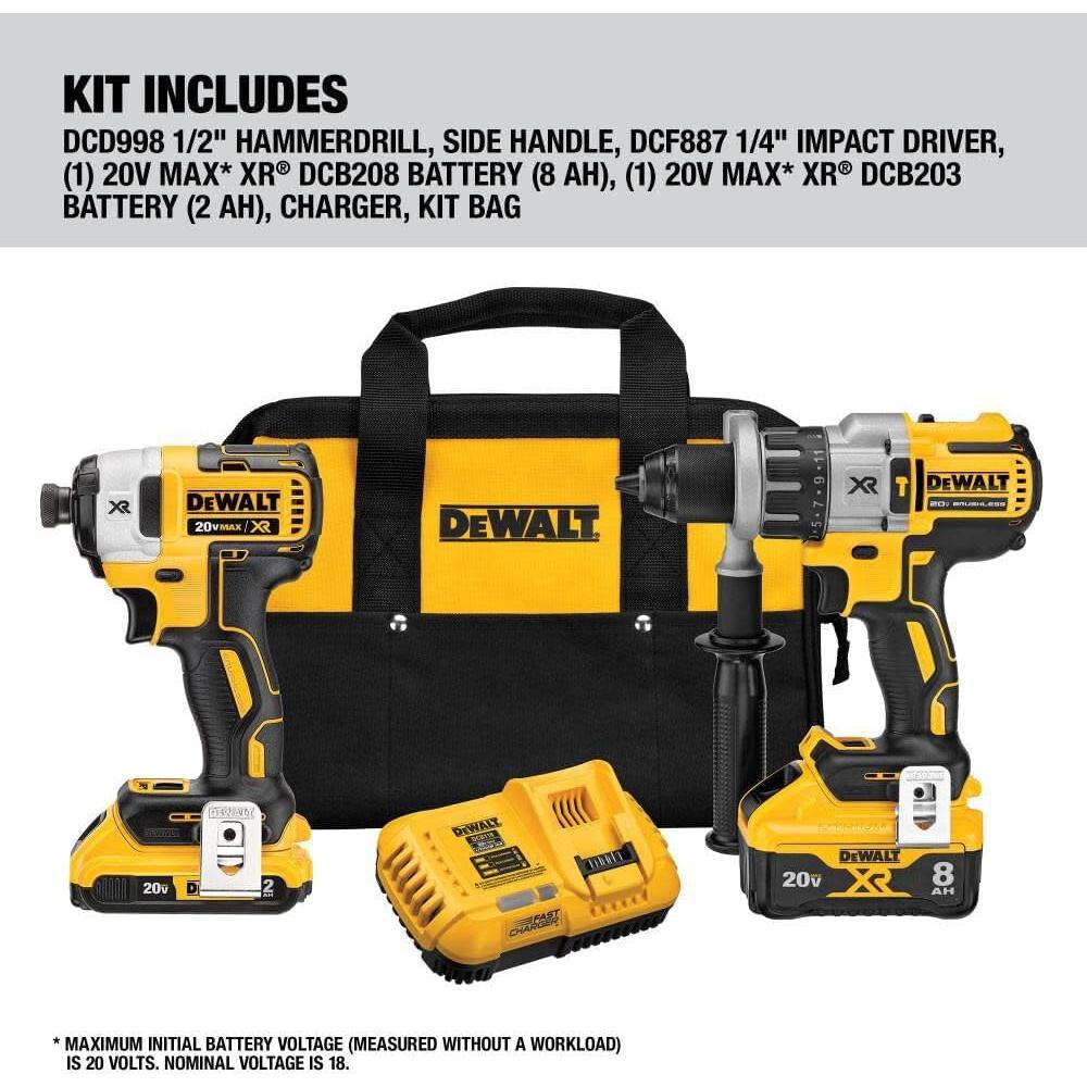 Kit Taladro Inalámbrico DEWALT 20V MAX XR DCK299D1W1