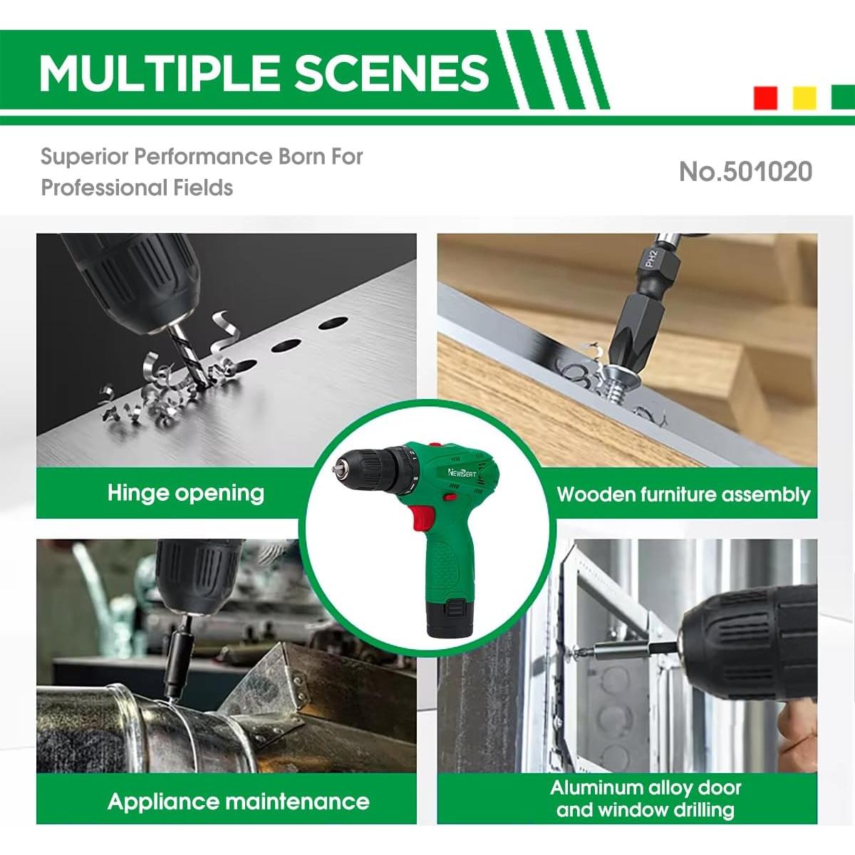 Taladro Inalámbrico NEWBEAT 12V con Batería y Cargador