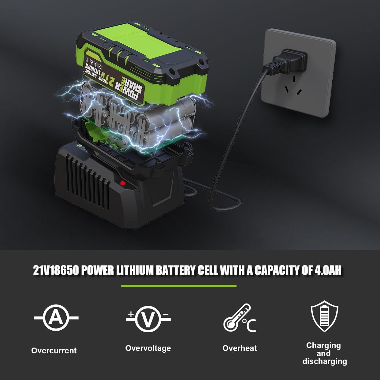 Llave de impacto inalámbrica L FINE 1/2" 600N.m Kit completo