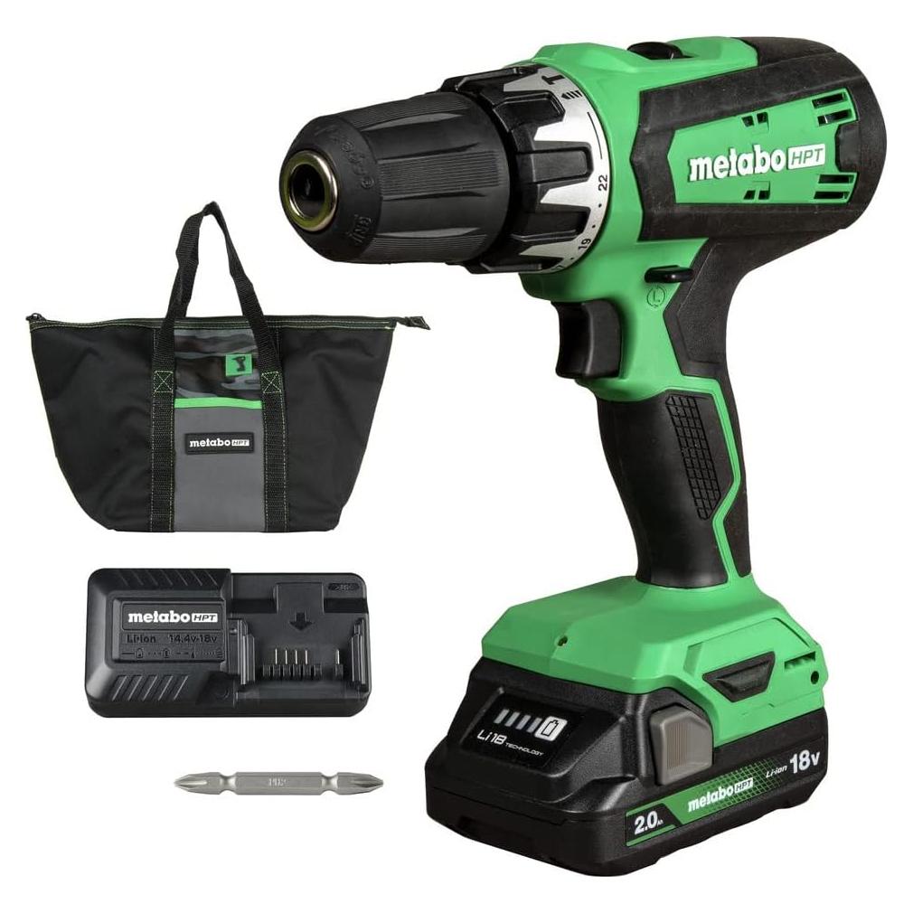 Taladro Inalámbrico Metabo HPT 18V con Batería 2.0Ah y Cargador