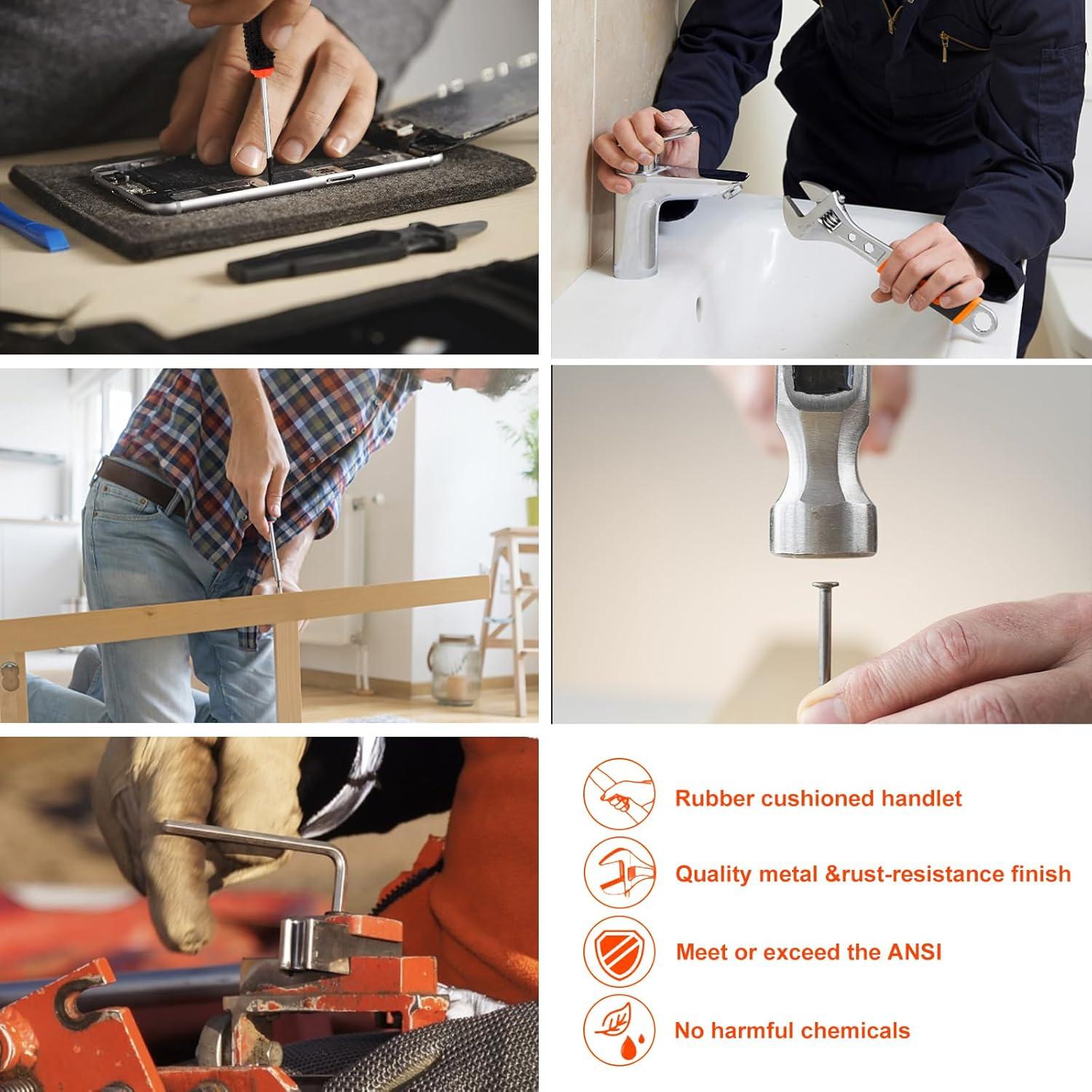 Kit de Herramientas COMOWARE 195 Piezas con Taladro 12V