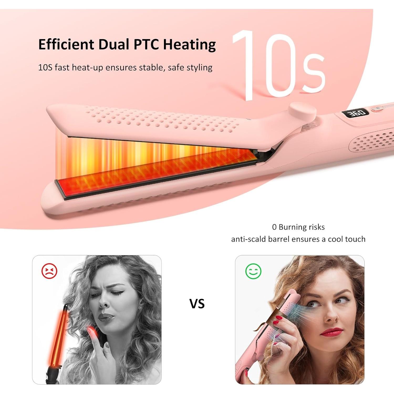 Rizador Automático HITTIONA 1 Pulgada 12 Temperaturas Rosa