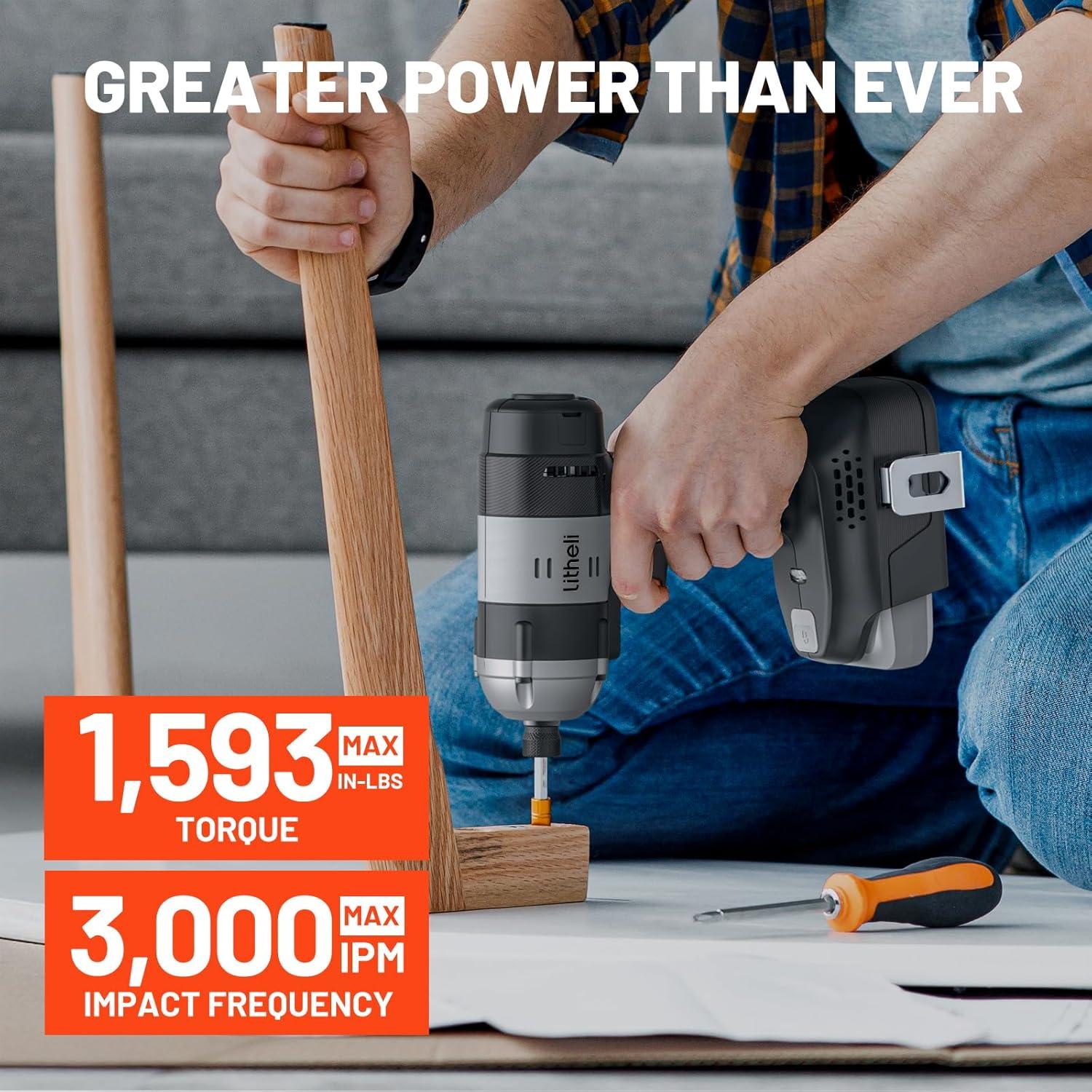 Destornillador de Impacto Inalámbrico Litheli U20 20V 1593 Nm