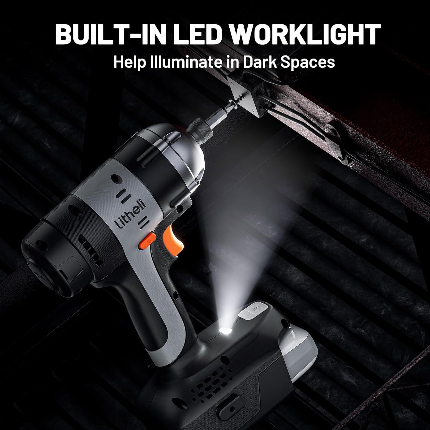 Destornillador de Impacto Inalámbrico Litheli U20 20V 1593 Nm