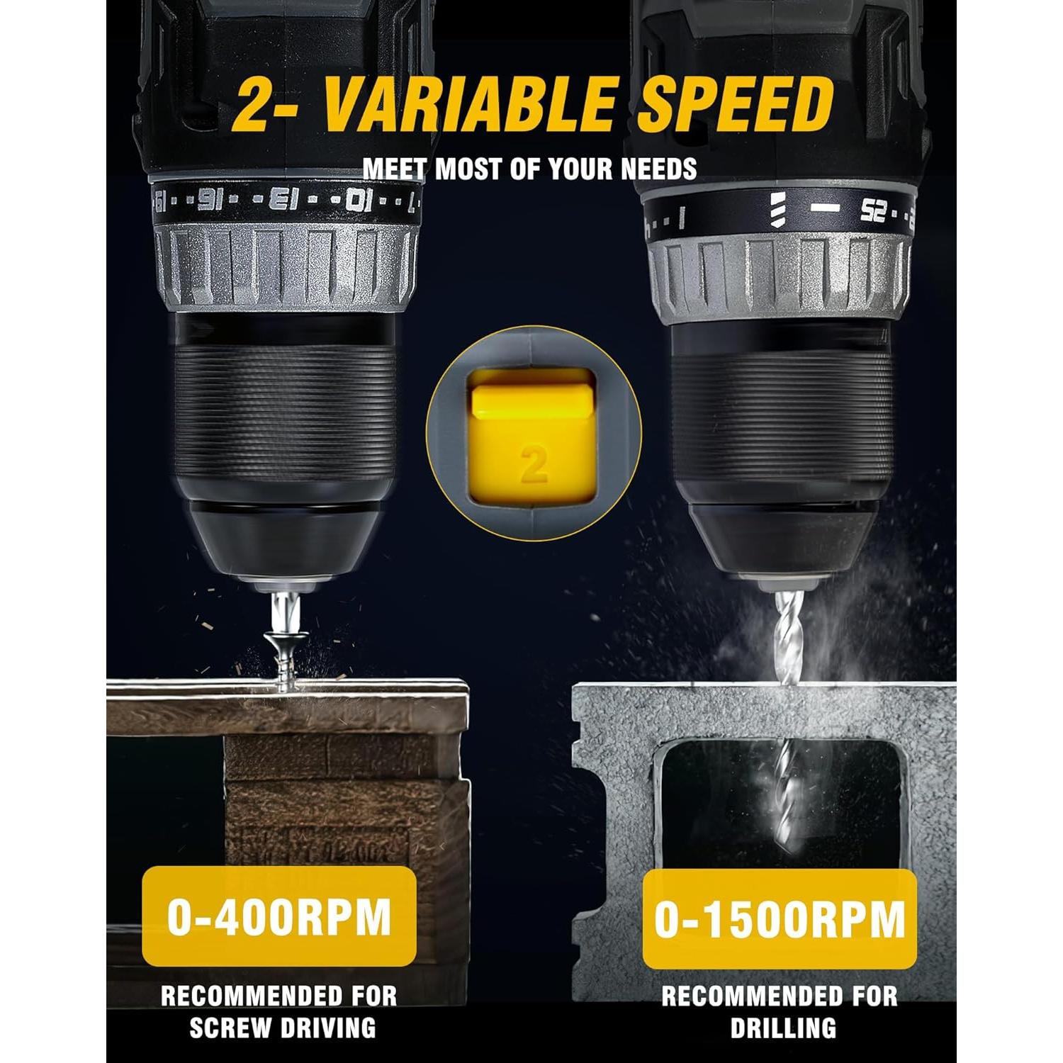 Taladro Inalámbrico RIDA 20V 2.0Ah con Accesorios 25 Piezas