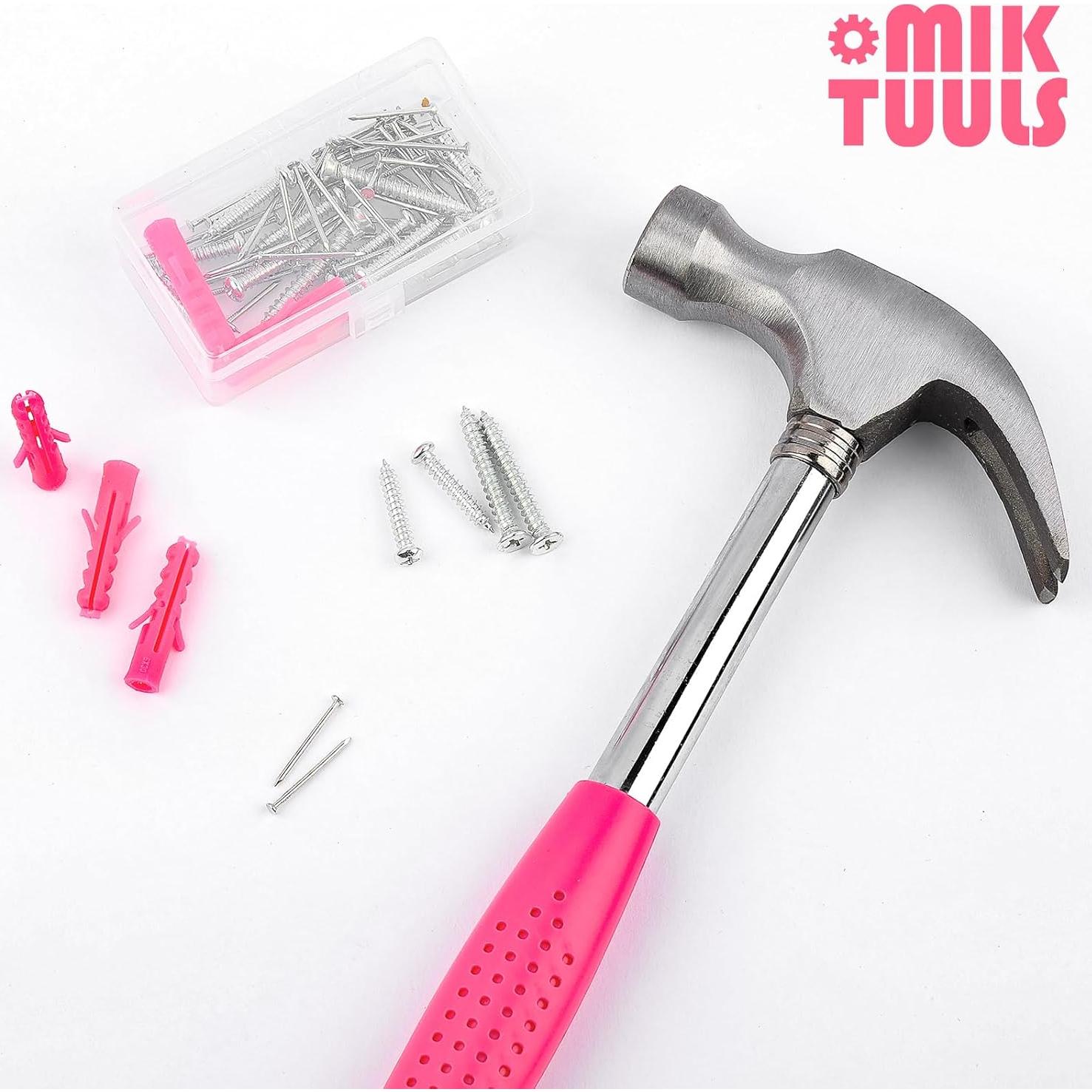 Juego de Herramientas 112PCS con Destornillador Eléctrico 3.6V Rosa