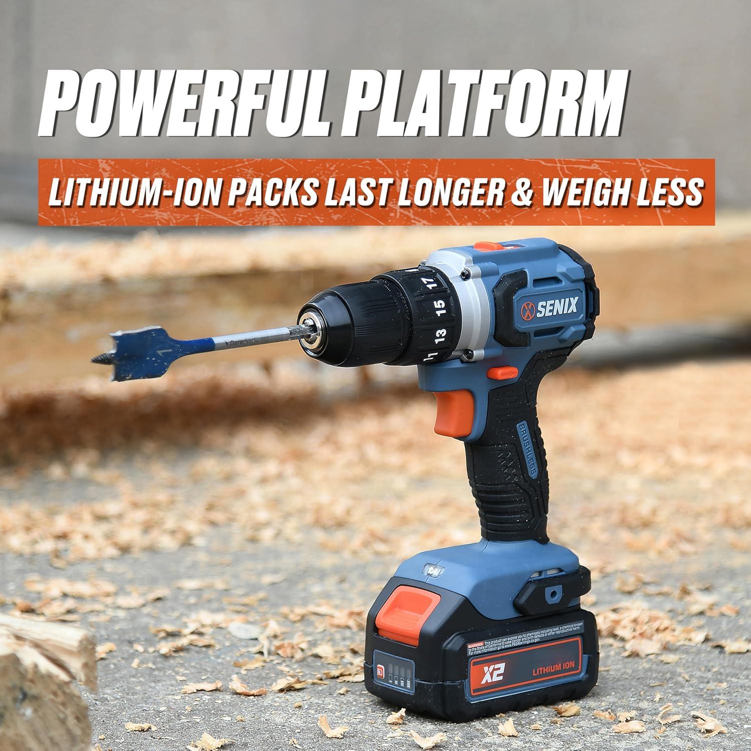 Taladro Atornillador Inalámbrico SENIX 20V Max 1/2" Motor Sin Escobillas