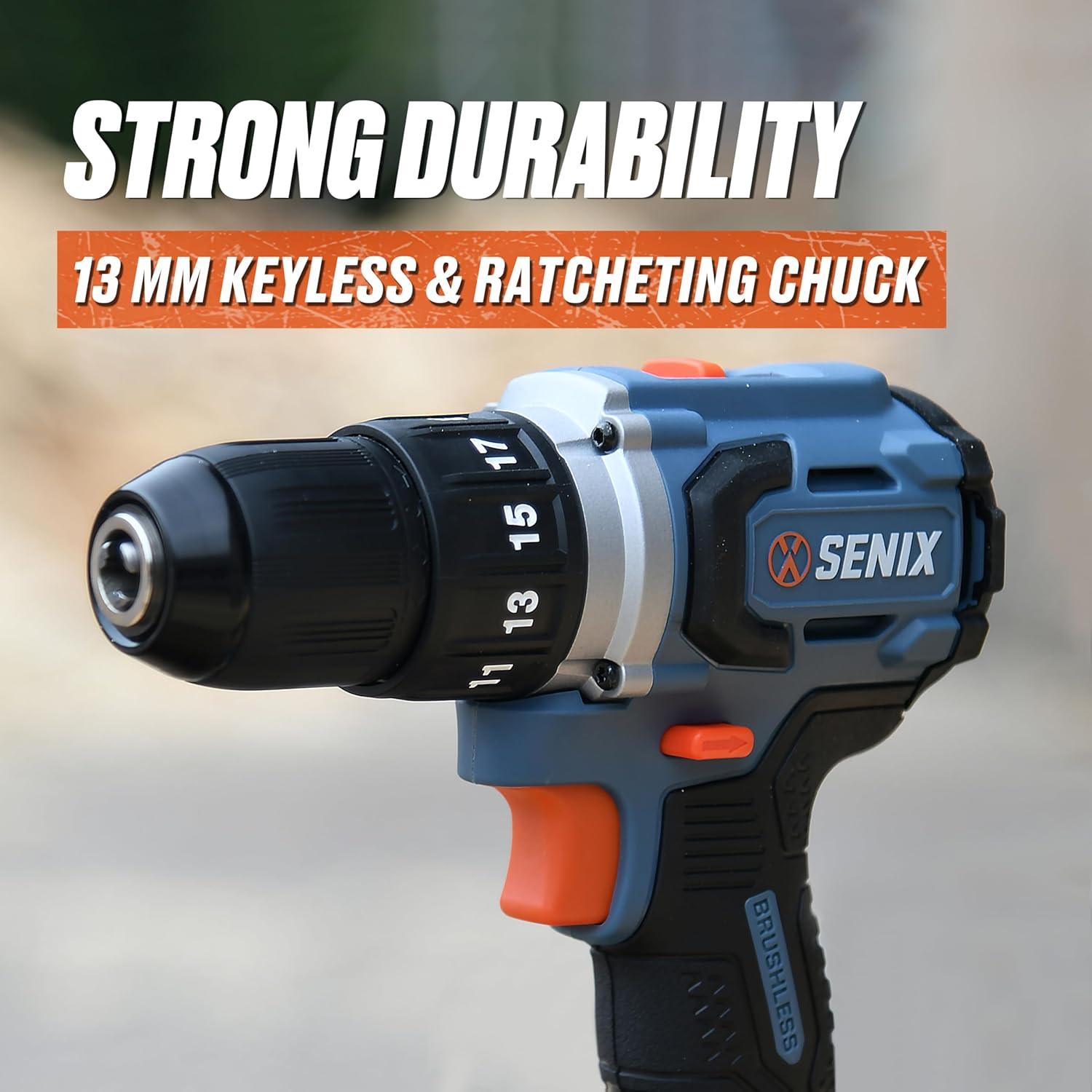 Taladro Atornillador Inalámbrico SENIX 20V Max 1/2" Motor Sin Escobillas