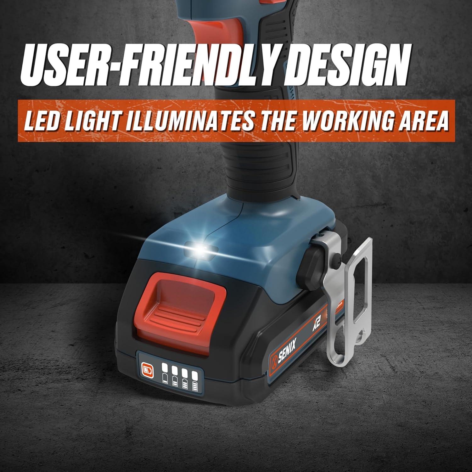 Taladro Atornillador Inalámbrico SENIX 20V Max 1/2" Motor Sin Escobillas