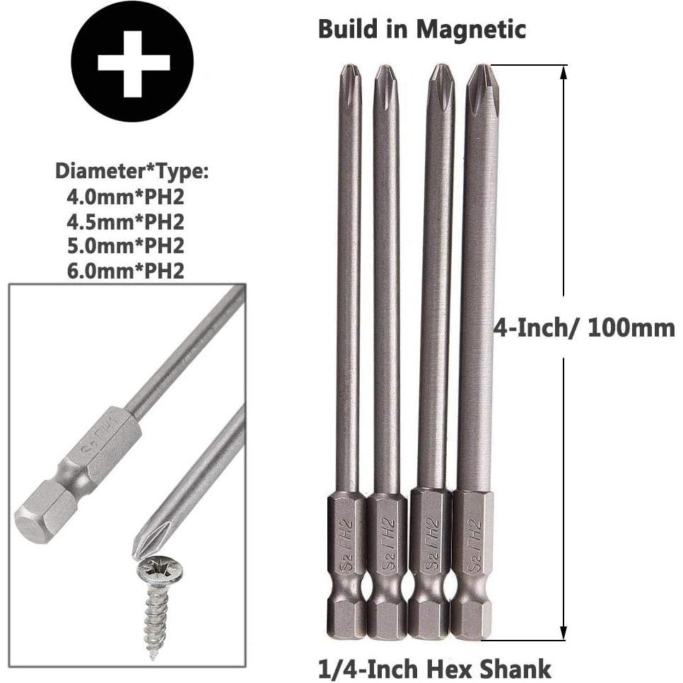 Juego de Puntas Magnéticas Yakamoz 16Pcs 4-en-1 Hexagonal 100mm
