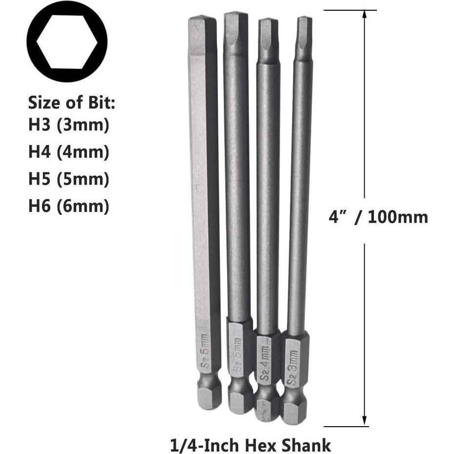 Juego de Puntas Magnéticas Yakamoz 16Pcs 4-en-1 Hexagonal 100mm