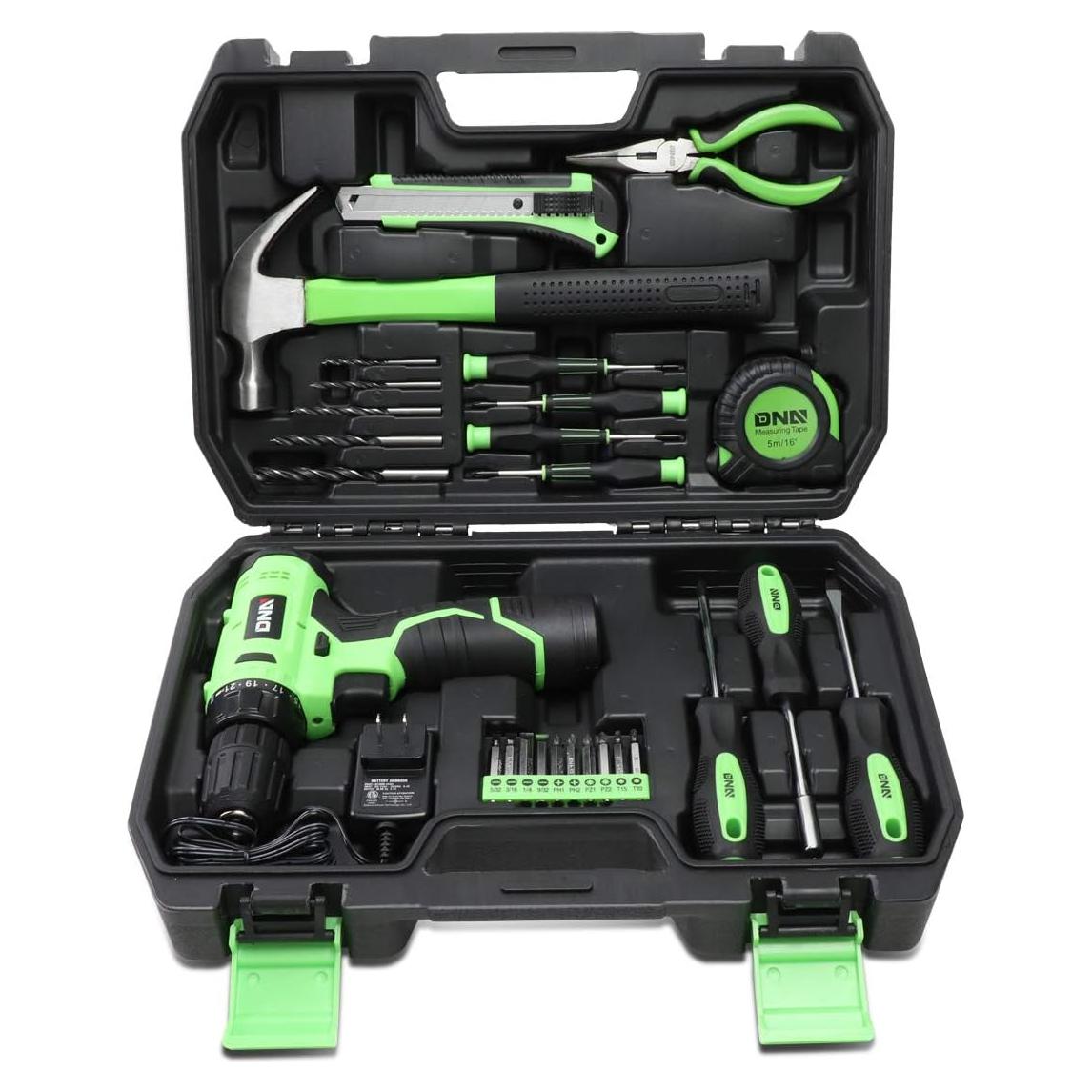 Kit de Herramientas 27 Piezas DNA MOTORING Taladro Inalámbrico 12V