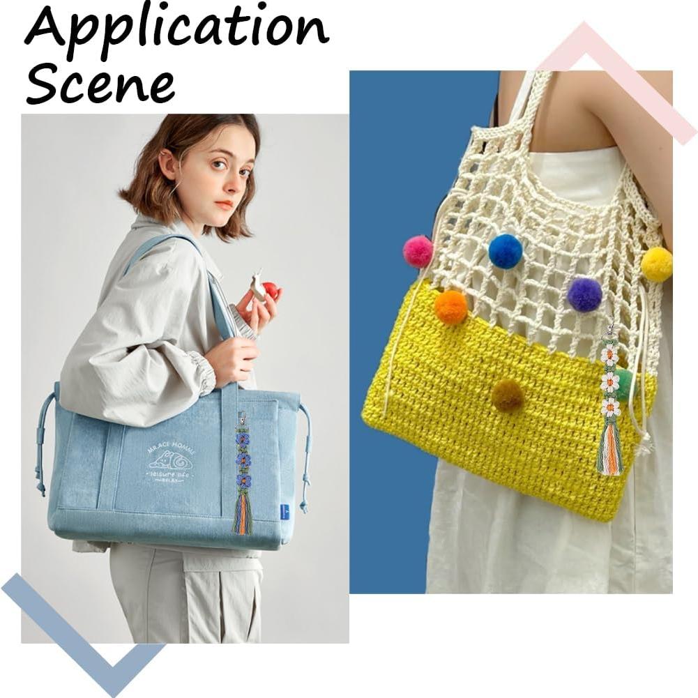 Kit de Llaveros de Macramé SUNNYCLUE 6 Sets DIY con Instrucciones