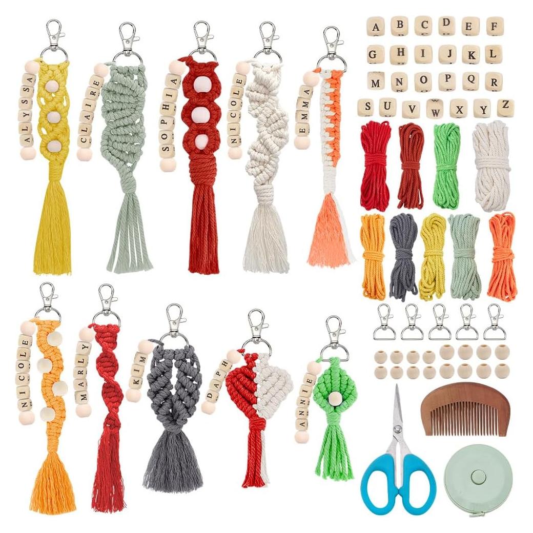 Kit de llavero de macramé DIY ACRNIGHEET 10 piezas para adultos